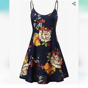 Women's Floral Navy Color Dress, Size Medium
